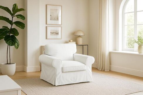 MASTERS OF COVERS UPPLAND Loveseat Cover Replacment Slipcover Made for IKEA UPPLAND Loveseat Slipcover (Not Ektorp)-Not Include Sofa-White in Saudi Arabia