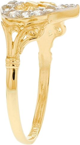 14k Gold 15 Años Birthday Quinceañera CZ Heart Ring in Saudi Arabia