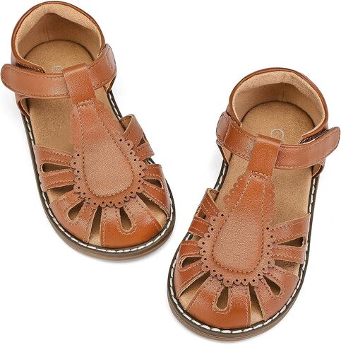 K KomForme Toddler Girls Sandals Closed Toe Closed Heel Perforated Soft Rubber Flats Summer Girl Shoes for Toddlers and Little Kids in Kuwait