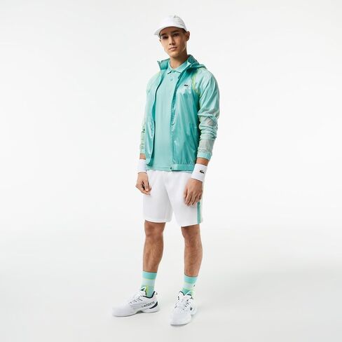 Lacoste Men's Waterproof Hooded Windbreaker, Florida/Mint, XX-Large in Kuwait