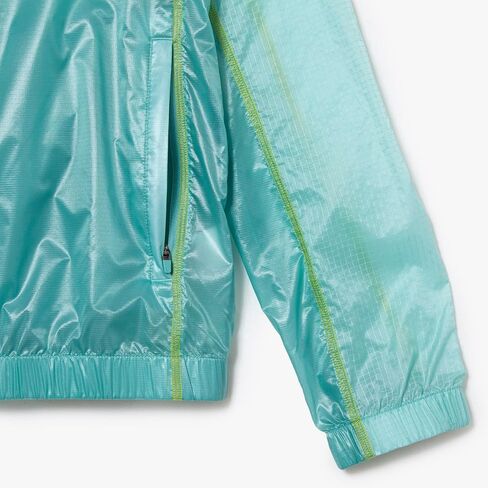 Lacoste Men's Waterproof Hooded Windbreaker, Florida/Mint, XX-Large in Kuwait