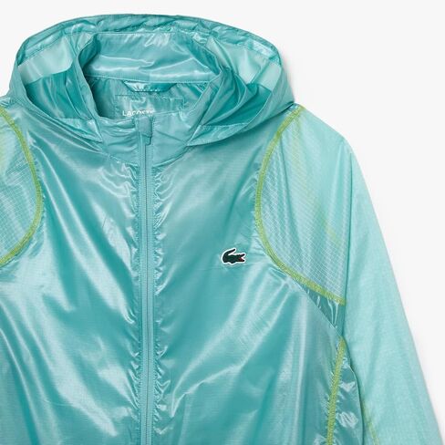 Lacoste Men's Waterproof Hooded Windbreaker, Florida/Mint, XX-Large in Kuwait