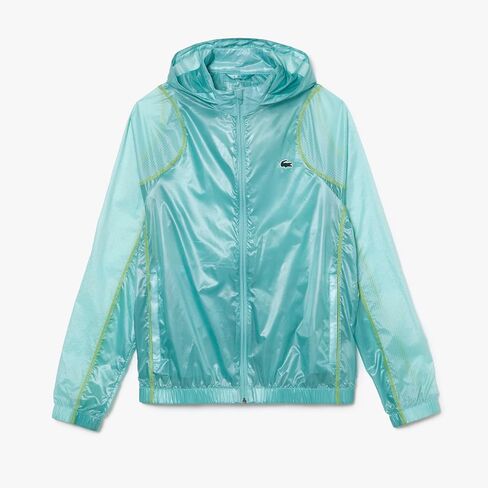 Lacoste Men's Waterproof Hooded Windbreaker, Florida/Mint, XX-Large in Kuwait