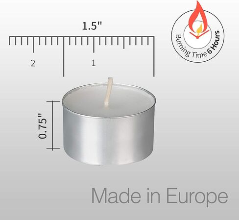 HomeLights Unscented White Tealight Candles -100 Pack, 6 to 7 Hour Burn Time Smokeless, Mini Votive Paraffin Candles with Cotton Wicks for Shabbat, Weddings, Christmas, Home Decor in Saudi Arabia