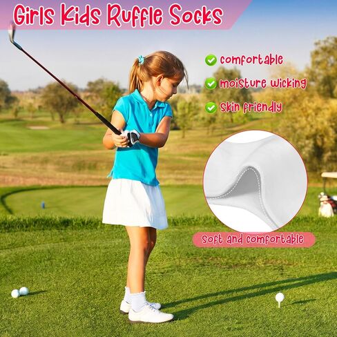 Girls Ruffle Crew Socks, School Uniform Socks Frilly Dress Sock in Kuwait