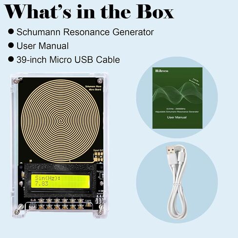 7.83Hz Schumann Resonance Generator, Ultra Low Frequency Generator for Healing, 0.01Hz-299kHz Frequency Healing Device with USB and Acrylic Case in Kuwait