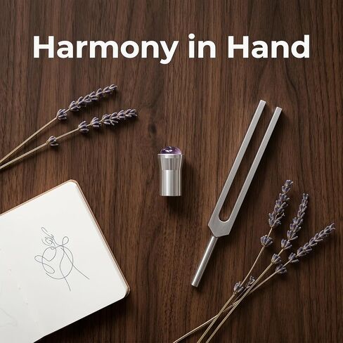 Abaodam Amethyst Crystal Tuning Fork, Holder Base 12mm Silver Alloy Meditation Sound Healing Accessory for Yoga Relaxation Therapy in Saudi Arabia