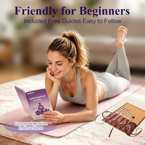Tuning Forks for Healing Set (128Hz, 136.1Hz, 432Hz, 528Hz) - Medical-Grade Weighted & Unweighted Forks with Vegan Leather Pouch & Activator, for Chakra Balancing, Sound Therapy, Yoga & Meditation in Saudi Arabia