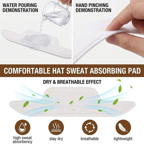 80PC Hat Sweat Liner, Hat Sweat Protector, Hat Liner, Count White Sweat Pads for Hats, Disposable Hat Liners for Daily Use, Hat Sweat Guards for Sports and Outdoor Activities in Saudi Arabia