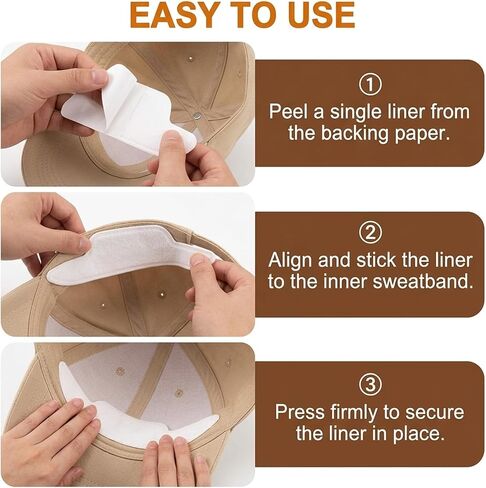 80PC Hat Sweat Liner, Hat Sweat Protector, Hat Liner, Count White Sweat Pads for Hats, Disposable Hat Liners for Daily Use, Hat Sweat Guards for Sports and Outdoor Activities in Saudi Arabia
