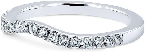 Kobelli Diamond Wedding Band Curved 1/5 CTW 14k White Gold in Kuwait