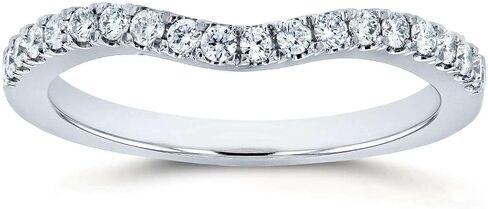 Kobelli Diamond Wedding Band Curved 1/5 CTW 14k White Gold in Kuwait