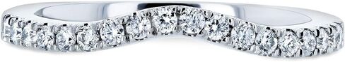 Kobelli Diamond Wedding Band Curved 1/5 CTW 14k White Gold in Kuwait