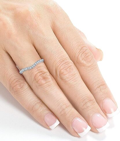 Kobelli Diamond Wedding Band Curved 1/5 CTW 14k White Gold in Kuwait