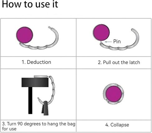 6 Pack Foldable Purse Hooks for Women, Decorative Handbag Hangers with Marble Pattern, Space-Saving Table Hooks for Restaurants, Travel, Home & Office(Marble Pattern) in Saudi Arabia