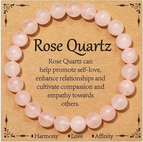Gnamy Healing Crystal Bracelet for Women, Natural Stone Beaded Healing Crystal Bracelet Triple Protection Stress Relief Beads Jewelry Birthday Gifts Jewelry for Her in Saudi Arabia