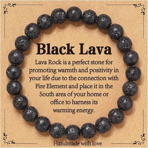 Gnamy Healing Crystal Bracelet for Women, Natural Stone Beaded Healing Crystal Bracelet Triple Protection Stress Relief Beads Jewelry Birthday Gifts Jewelry for Her in Saudi Arabia