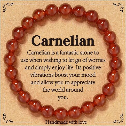 Gnamy Healing Crystal Bracelet for Women, Natural Stone Beaded Healing Crystal Bracelet Triple Protection Stress Relief Beads Jewelry Birthday Gifts Jewelry for Her in Saudi Arabia