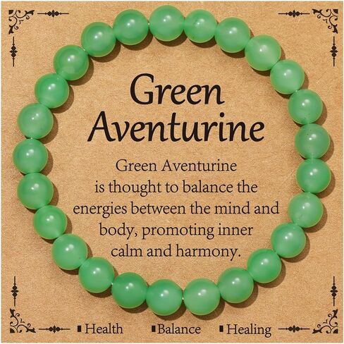 Gnamy Healing Crystal Bracelet for Women, Natural Stone Beaded Healing Crystal Bracelet Triple Protection Stress Relief Beads Jewelry Birthday Gifts Jewelry for Her in Saudi Arabia