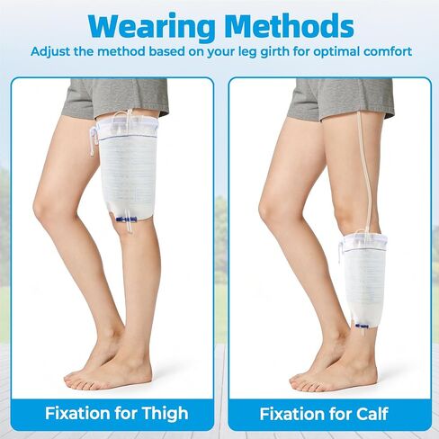 Catheter Leg Bags Holder with 2PCS, Catheter Stabilization Device for Men or Women, Drawstring Design to Secure Urine Bags for Legs(Medium Size) in Saudi Arabia