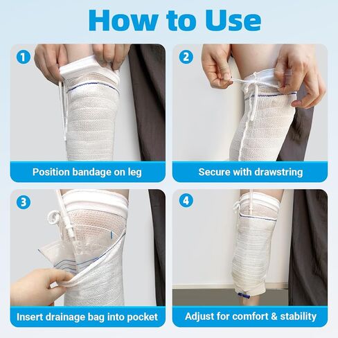 Catheter Leg Bags Holder with 2PCS, Catheter Stabilization Device for Men or Women, Drawstring Design to Secure Urine Bags for Legs(Medium Size) in Saudi Arabia