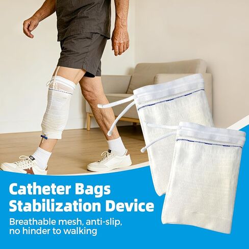 Catheter Leg Bags Holder with 2PCS, Catheter Stabilization Device for Men or Women, Drawstring Design to Secure Urine Bags for Legs(Medium Size) in Saudi Arabia