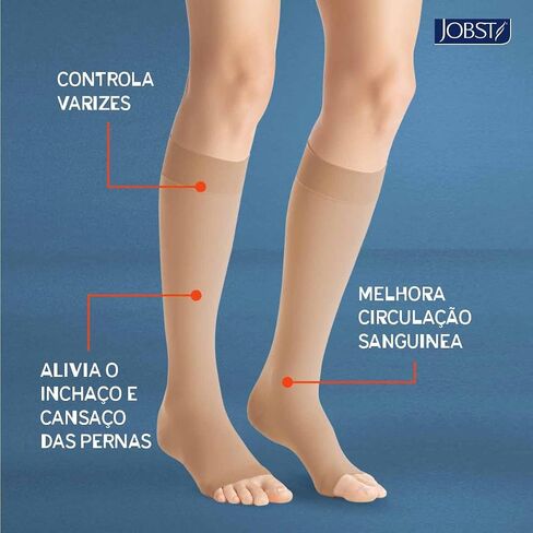 BSN Medical 119744 Jobst Ultra Sheer Compression Stocking, Knee High, 20-30mmHg, Open Toe, Large, Natural in Kuwait