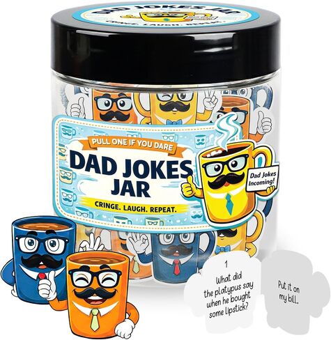 Dad Jokes Jar – Funny Dad Joke Cards For Dad, Dad Joke Jar For Dad Birthday, Fun Dad Jokes Cards for Men, Birthday Gifts for Husband, Grandpa, Father in Law, Gift for Papa in Saudi Arabia