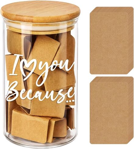 Reasons Why I Love You Jar 100 Love Notes for Him Her Memory Jar with Note Cards Cute Bf Gift Ideas Things for Date Night, Valentines Day, Birthday Message in A Bottle Kit Stuff for Bf Gf Boyfriend in Kuwait
