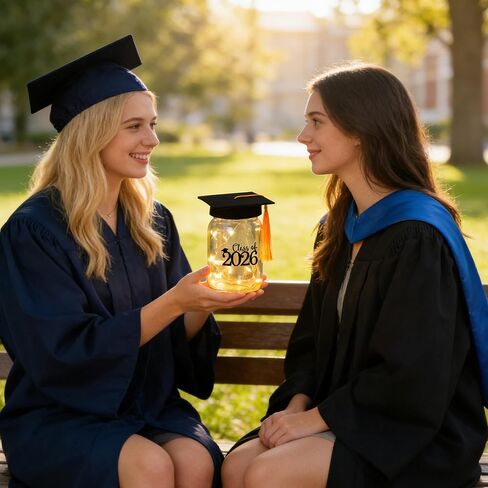 Graduation Centerpieces for Tables Decorations 2026, 2 Pcs Mason Jar with Cap for High School College Graduation Party Gifts in Saudi Arabia