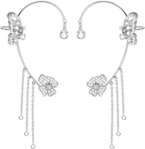 2PCS Butterfly Ear Cuffs Climber Wrap Around Earrings for Women Fairy No Piercing Ear Clip Gold Silver Jewelry Gift in Kuwait