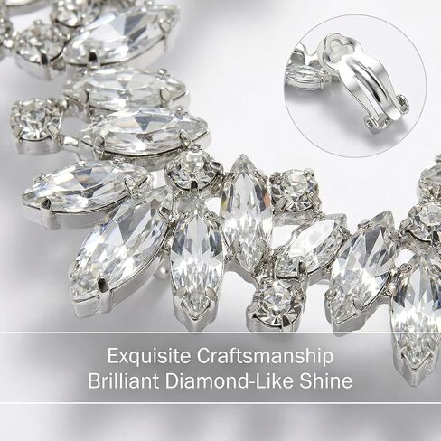 Silver Rhinestone Ear Cuffs for Women Non Piercing, Sparkly Crystal Ear Wrap Crawler Clip On Earrings, Fake Piercing Jewelry for Wedding Prom Party (Silver, 1 Pair) in Kuwait