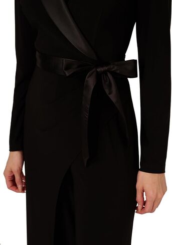 Adrianna Papell Jersey Combo Tuxedo Jumpsuit, Black in Kuwait