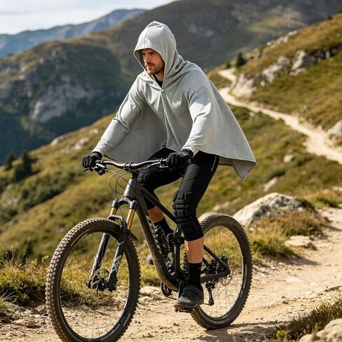 UV Protection Ice Silk Hoodie Towel & 3D Slim Cycling Capris Pants Outdoor Workout Combo in Kuwait