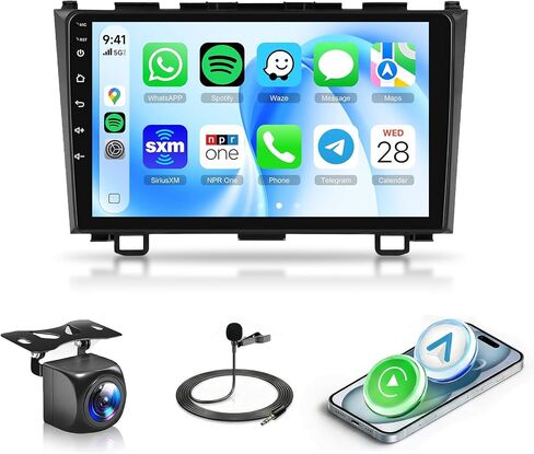 8 CORE 6G+128G Car Radio for Honda CRV 2007 2008 2009 2010 2011 with Wireless Apple CarPlay/Android Auto, 9 inch 1280 * 720P IPS Touch Screen Stereo Android 13 GPS WiFi Bluetooth DSP SWC HD Camera in Saudi Arabia