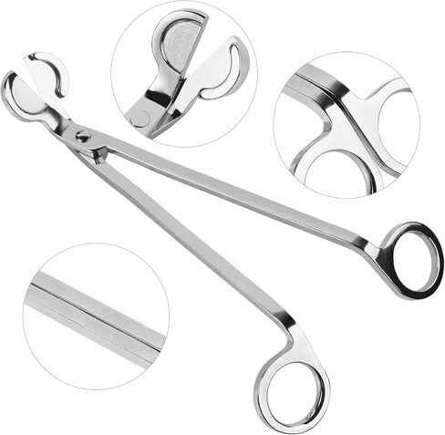 3 in 1 Candle Accessory Set Included Stainless Steel Candle Wick Trimmer,Candle Snuffer,Candle Wick Dipper, Candle Cutter Tool Kit, Silver - 3 Pcs Set in Kuwait