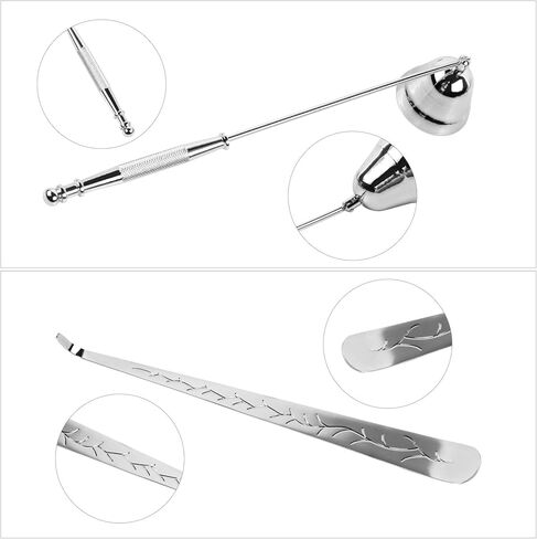 3 in 1 Candle Accessory Set Included Stainless Steel Candle Wick Trimmer,Candle Snuffer,Candle Wick Dipper, Candle Cutter Tool Kit, Silver - 3 Pcs Set in Kuwait