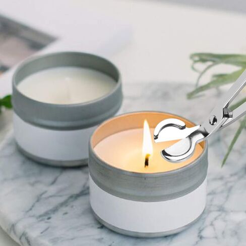 3 in 1 Candle Accessory Set Included Stainless Steel Candle Wick Trimmer,Candle Snuffer,Candle Wick Dipper, Candle Cutter Tool Kit, Silver - 3 Pcs Set in Kuwait