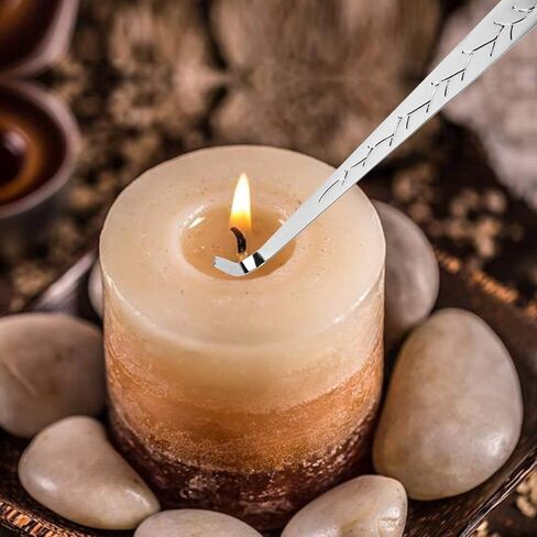 3 in 1 Candle Accessory Set Included Stainless Steel Candle Wick Trimmer,Candle Snuffer,Candle Wick Dipper, Candle Cutter Tool Kit, Silver - 3 Pcs Set in Kuwait