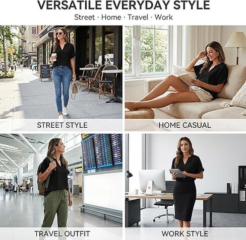 Womens Plain Short Sleeve Blouse Casual Solid Color Top for Daily Wear Ladies Clothes Lightweight Breathable Loose in Kuwait