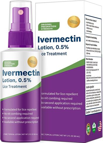 Ivermectin Lotion 0.5%, Formulated for Lice Treatment, No Head Combing Required & Just One Application Will Done, 2 oz in Saudi Arabia