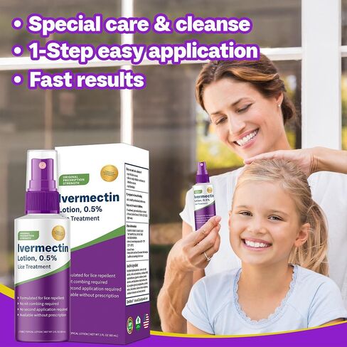 Ivermectin Lotion 0.5%, Formulated for Lice Treatment, No Head Combing Required & Just One Application Will Done, 2 oz in Saudi Arabia