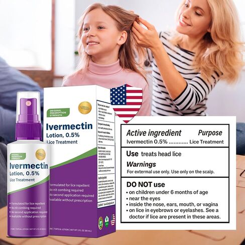 Ivermectin Lotion 0.5%, Formulated for Lice Treatment, No Head Combing Required & Just One Application Will Done, 2 oz in Saudi Arabia