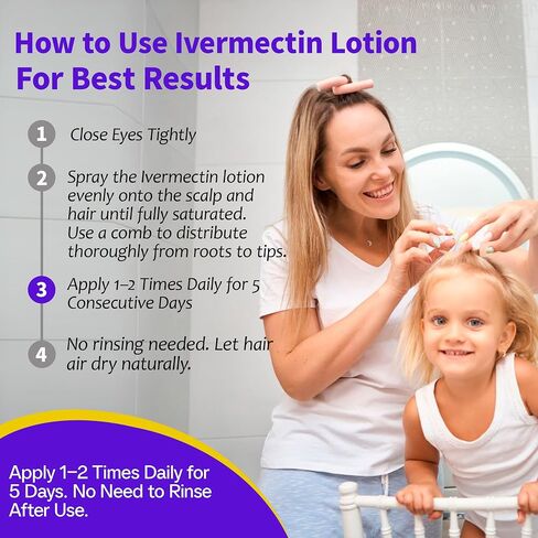 Ivermectin Lotion 0.5%, Formulated for Lice Treatment, No Head Combing Required & Just One Application Will Done, 2 oz in Saudi Arabia