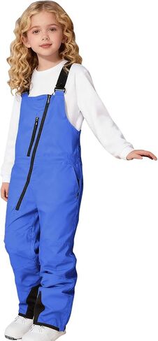 Youth Snow Bibs Waterproof Insulated Ski Bib Overalls Girls Boys Snowboarding Athletic Snow Pants Multi Pockets Ski Jumpsuits in Kuwait