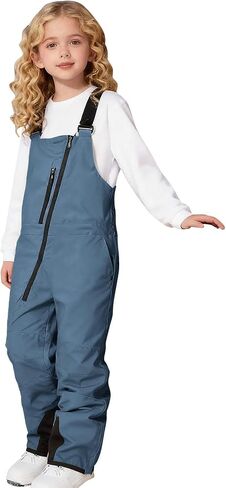 Youth Snow Bibs Waterproof Insulated Ski Bib Overalls Girls Boys Snowboarding Athletic Snow Pants Multi Pockets Ski Jumpsuits in Kuwait