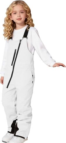 Youth Snow Bibs Waterproof Insulated Ski Bib Overalls Girls Boys Snowboarding Athletic Snow Pants Multi Pockets Ski Jumpsuits in Kuwait
