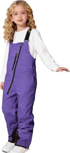 Youth Snow Bibs Waterproof Insulated Ski Bib Overalls Girls Boys Snowboarding Athletic Snow Pants Multi Pockets Ski Jumpsuits in Kuwait