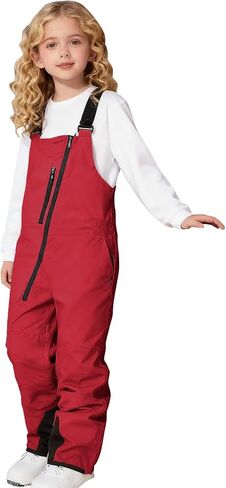 Youth Snow Bibs Waterproof Insulated Ski Bib Overalls Girls Boys Snowboarding Athletic Snow Pants Multi Pockets Ski Jumpsuits in Kuwait