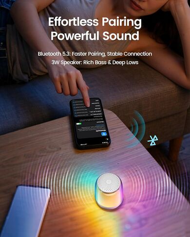 Glocusent Nano-Glow Portable Sound Machine, 35 Soothing Sounds & Night Light for Kids Adults, White Noise Sound Machine with Bluetooth, Timer, Memory, Ideal Travel Companion & Nursery Must-Have in Kuwait